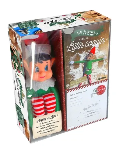 15 recettes et activités avec le Lutin coquin. Coffret avec 1 lutin coquin, 1 livret, 3 enveloppes décorées