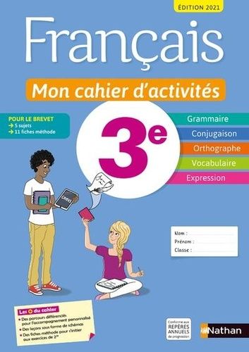 Français 3e Mon cahier d'activités - Livre de l'élève