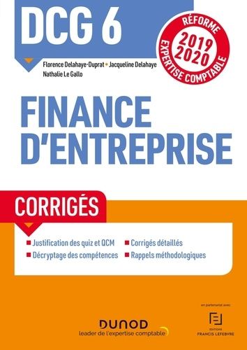 DCG 6 Finance d'entreprise - Corrigés