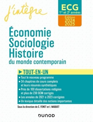 Economie, Sociologie, Histoire du monde contemporain ECG 1re et 2e années - Tout-en-un