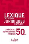 Lexique des termes juridiques 28 éd. 2020-2021 - Campus