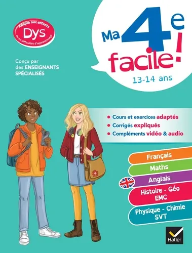 Ma 4e facile !Adapté aux dys