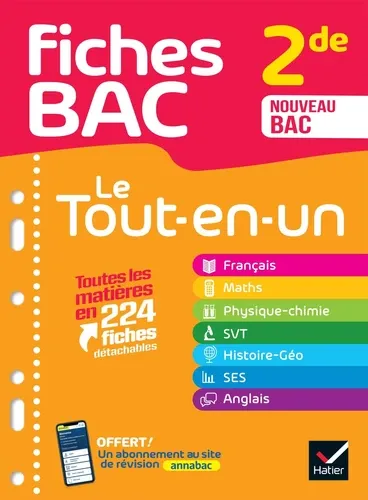 Fiches bac 2de. Le tout - en - un Edition 2025