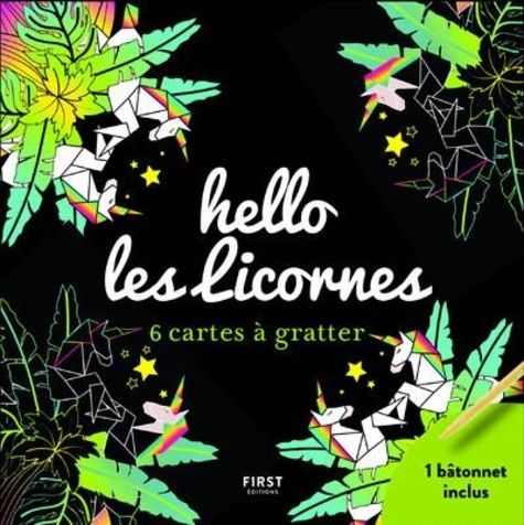 Hello les licornes - 6 cartes à gratter - Avec 1 bâtonnet Hello les licornes - 6 cartes à gratter - Avec 1 bâtonnet