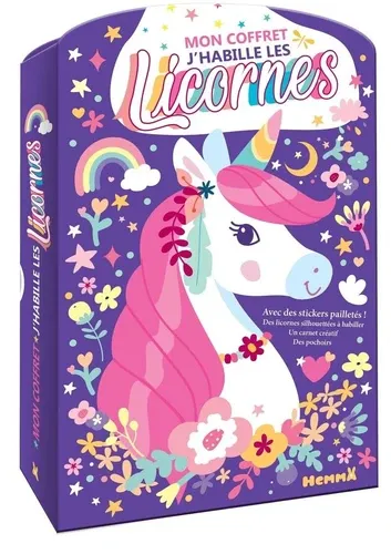 Mon coffret J'habille les licornes. Avec des stickers pailletés !