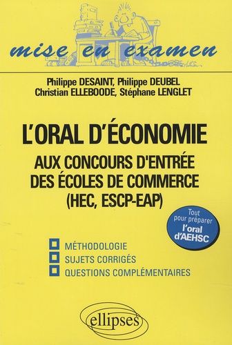 L'oral d'économie aux concours d'entrée des écoles de commerce