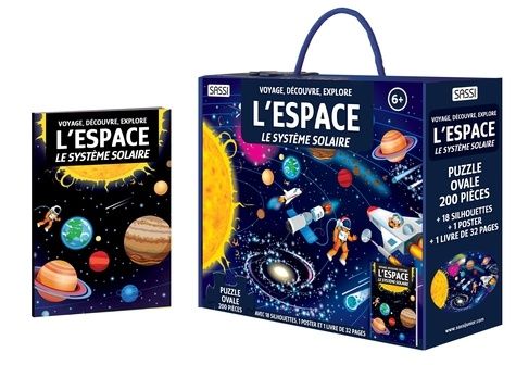 L'espace - Le système solaire. Avec un puzzle ovale de 200 pièces, 18 silhouettes, 1 poster et 1 livre de 32 pages